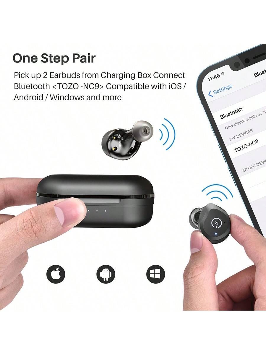 TOZO NC9 Wireless Noise Cancelling Earbuds Bluetooth Waterproof Sound