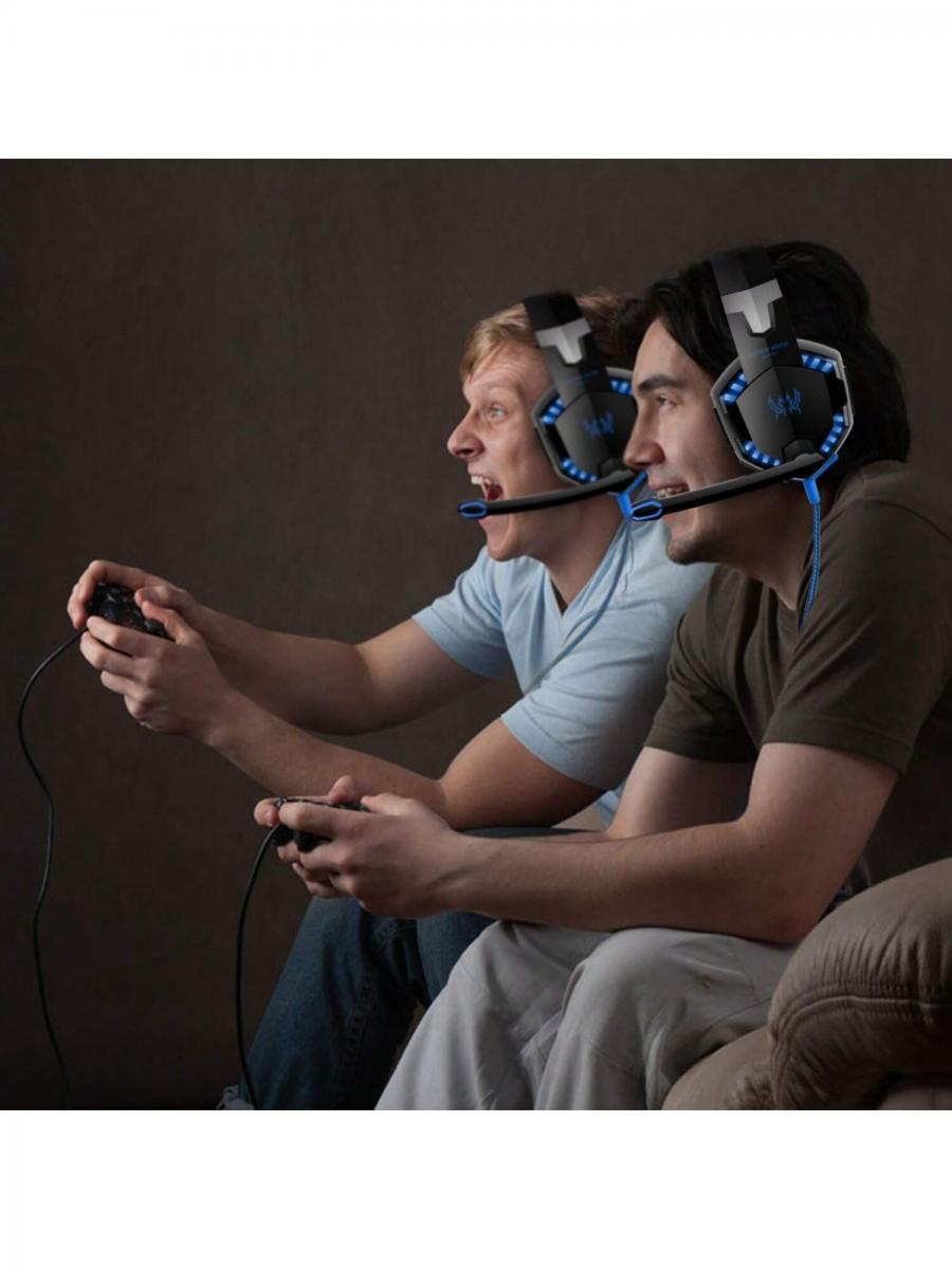 Colorful LED Gaming Headset Over Ear Headphones with Noise Cancelling Mic