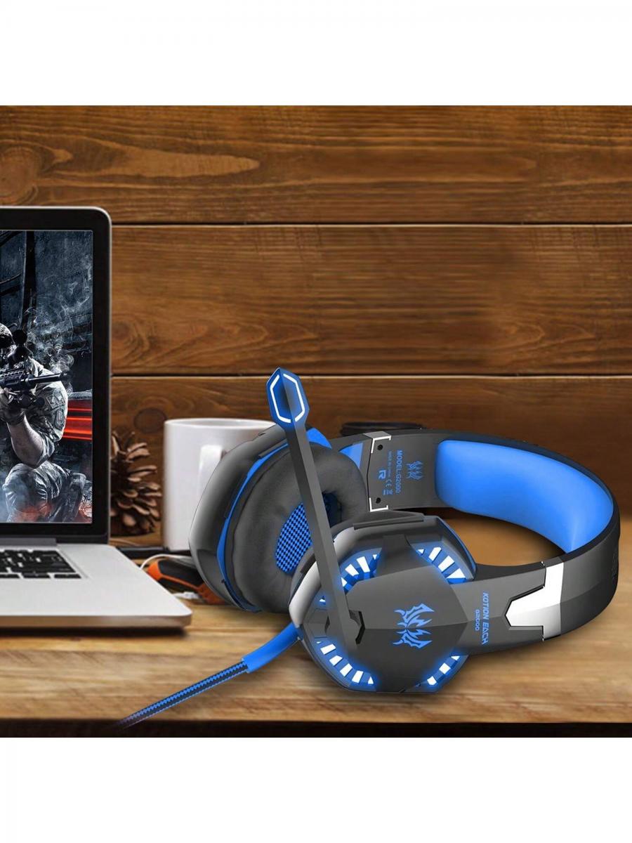 Colorful LED Gaming Headset Over Ear Headphones with Noise Cancelling Mic