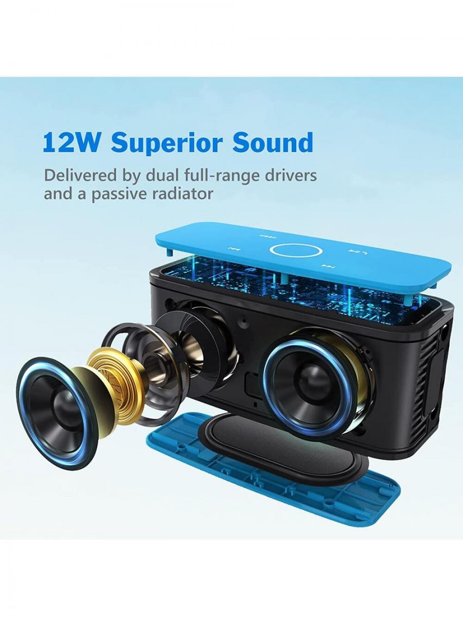 DOSS Portable Bluetooth Speaker Touch with 12W HD Sound and Bass