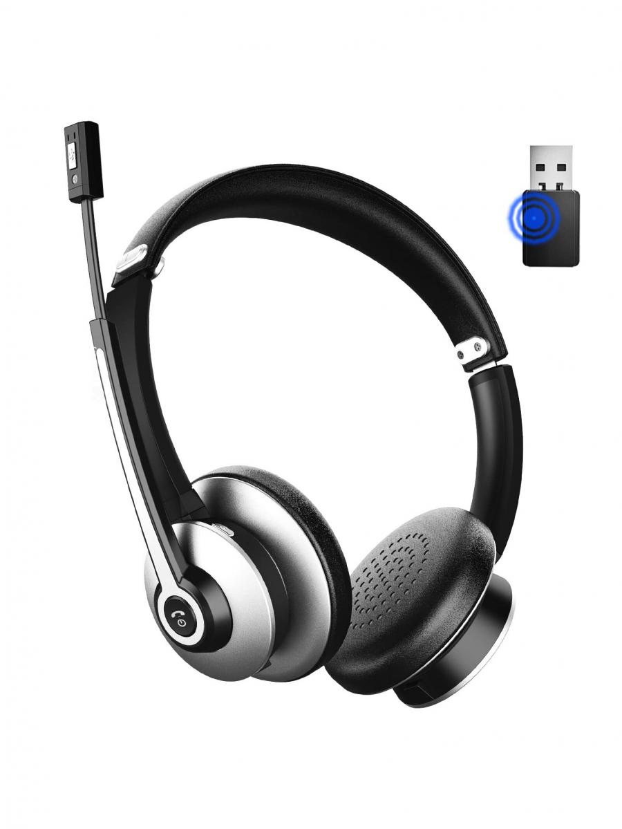 Wireless Bluetooth Headset Noise Cancelling Mic with USB Dongle