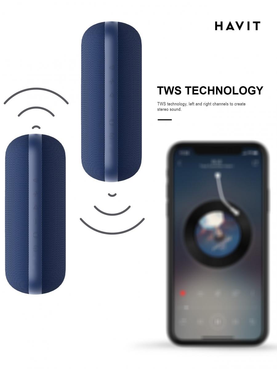 HAVIT M69 Portable TWS Wireless Speaker Waterproof 25H Playtime