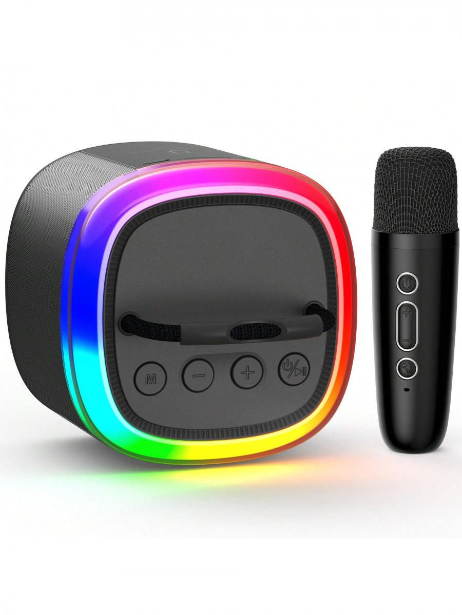 JYX Mini Bluetooth Karaoke Speaker with Microphone and Party Lights
