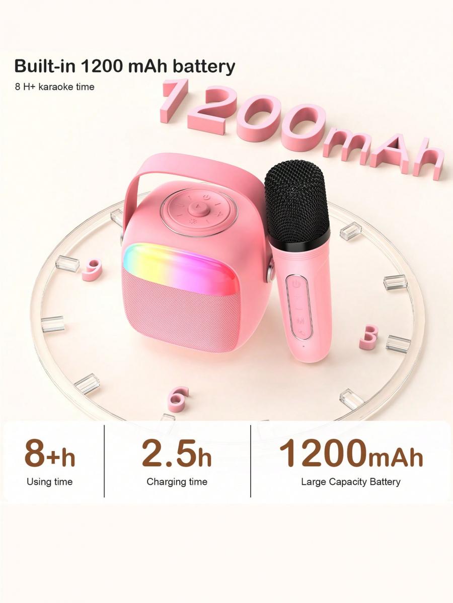 Mini Portable Karaoke Machine Bluetooth Speaker with Microphones