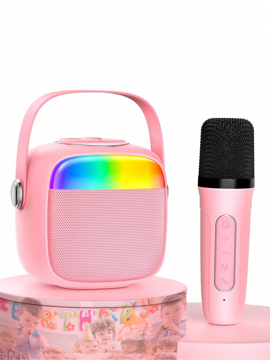 Mini Portable Karaoke Machine Bluetooth Speaker with Microphones