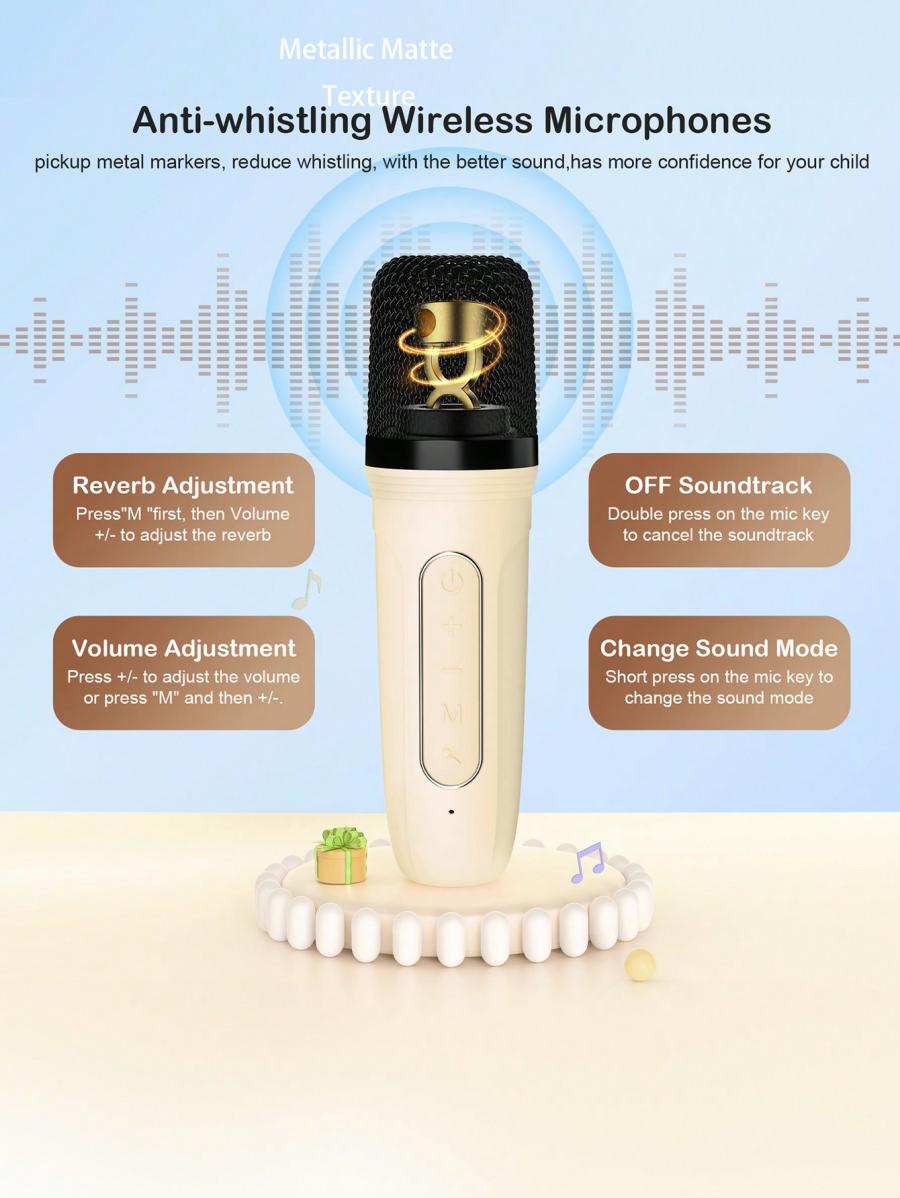 Portable Karaoke Machine Bluetooth Speaker for Kids and Adults