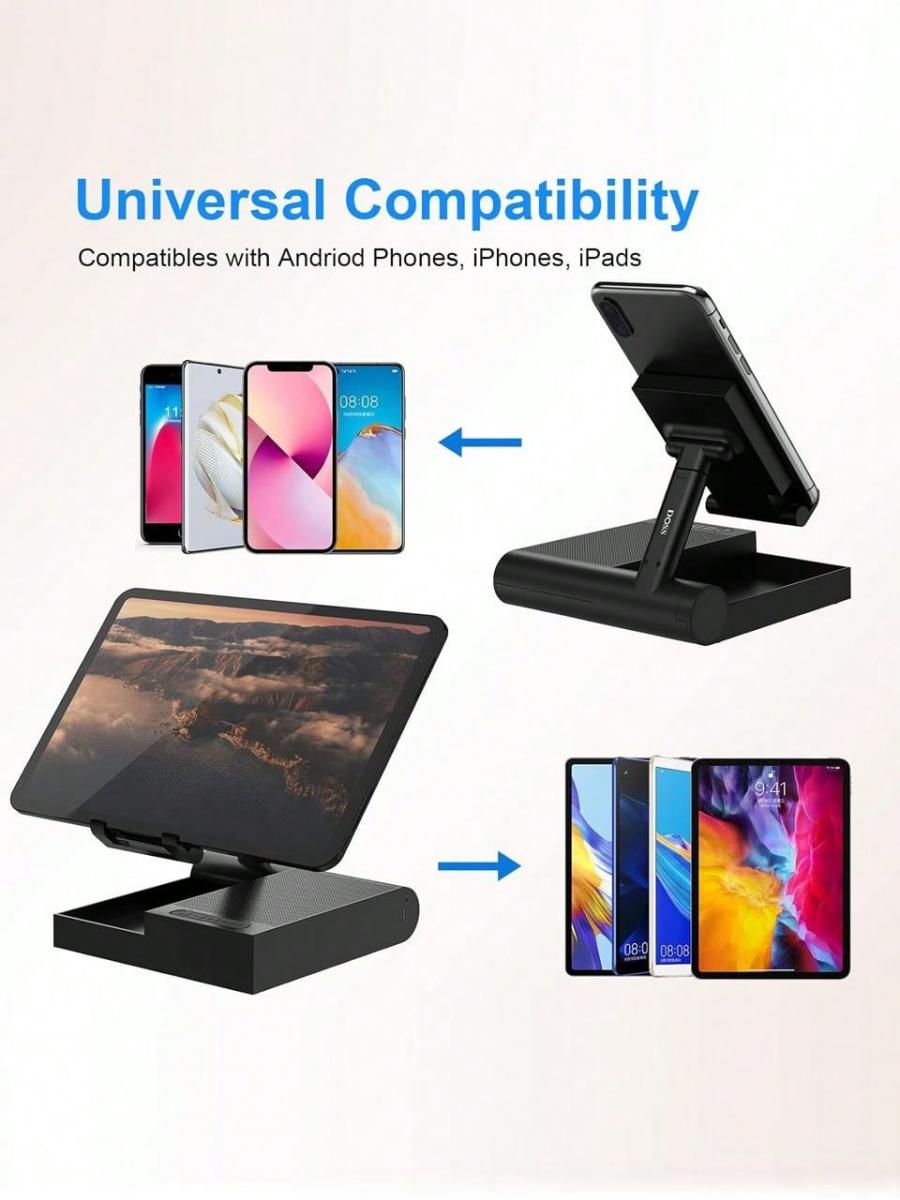 DOSS Bluetooth Speaker with Phone Stand and Wireless Charging Pad