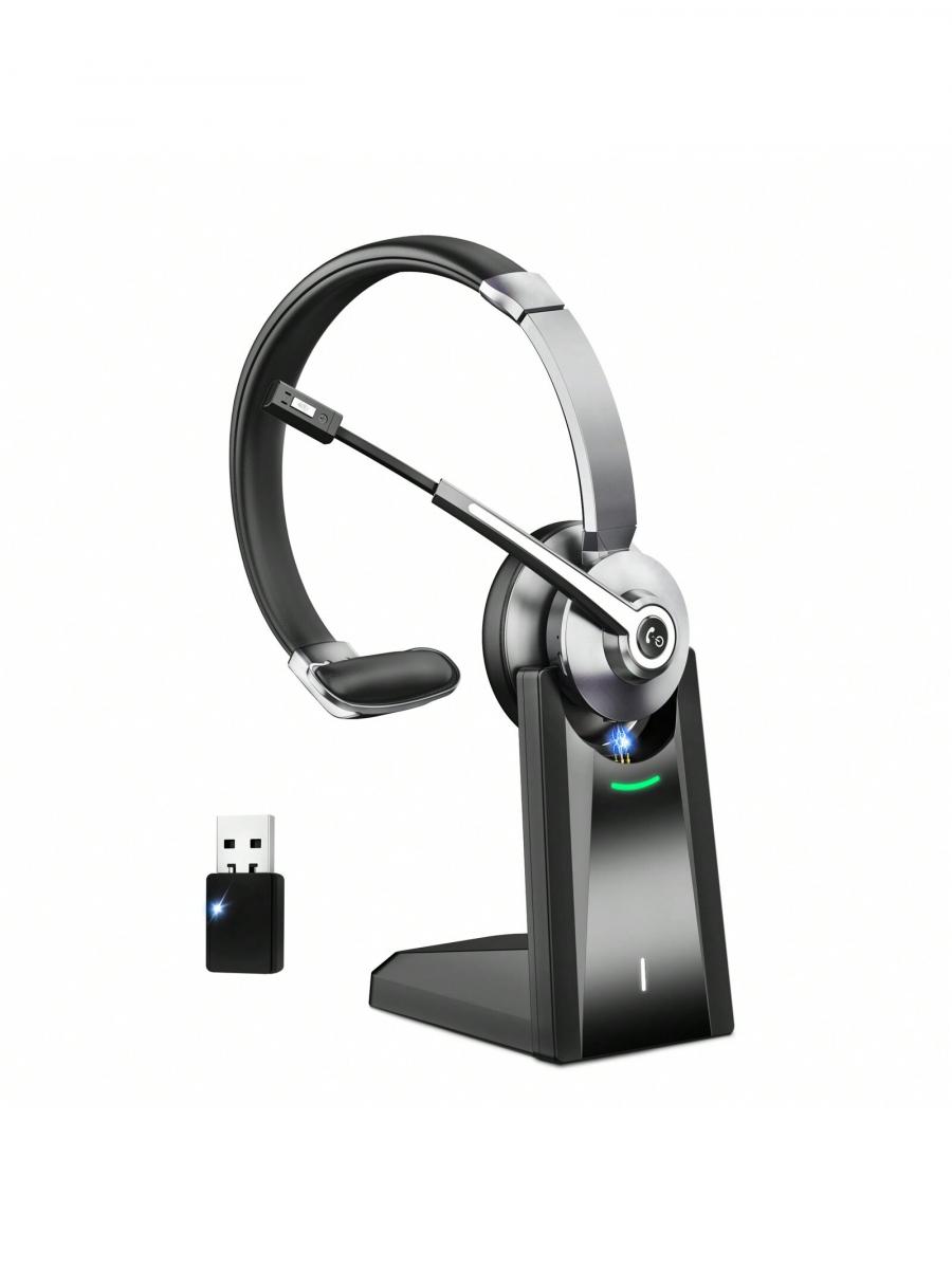 Wireless Bluetooth Headset with Microphone and USB Dongle for Work