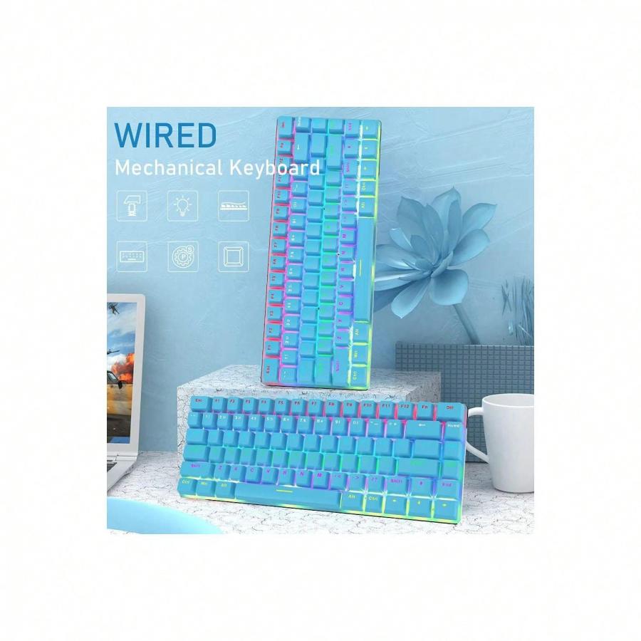Ak33 Backlit Mechanical Gaming Keyboard Compact Anti Ghosting 82 Keys