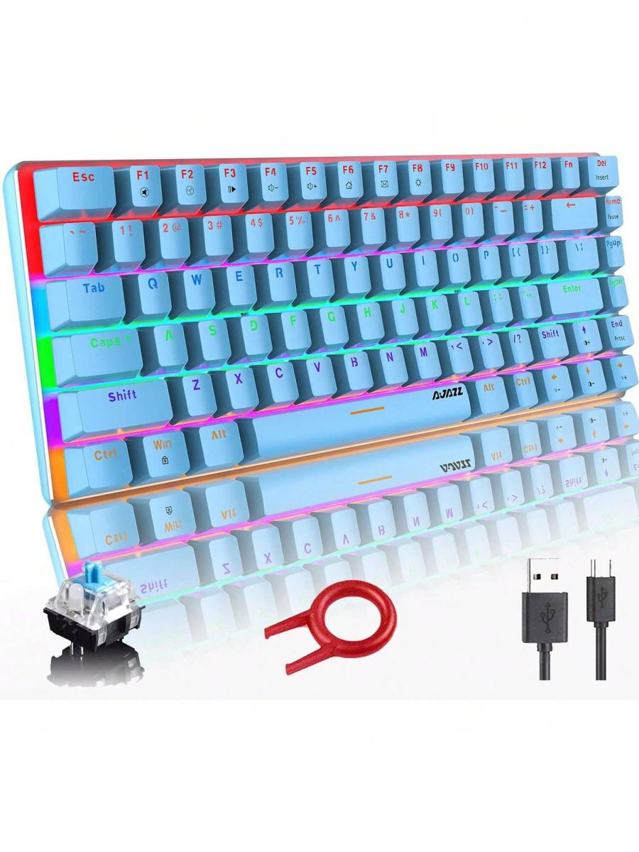 Ak33 Backlit Mechanical Gaming Keyboard Compact Anti Ghosting 82 Keys
