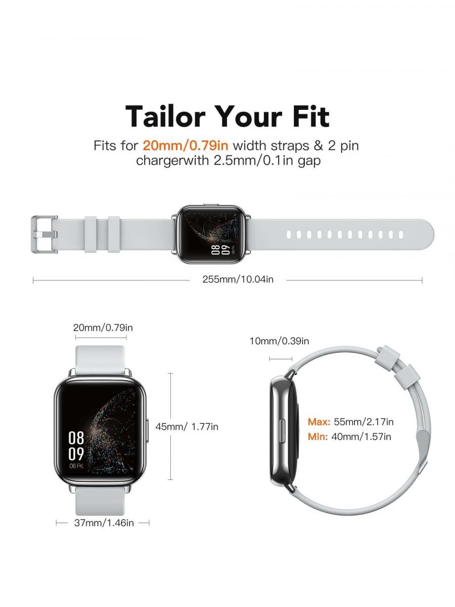 Smart Watch 169 43mm Waterproof Fitness Tracker Heart Rate Monitor