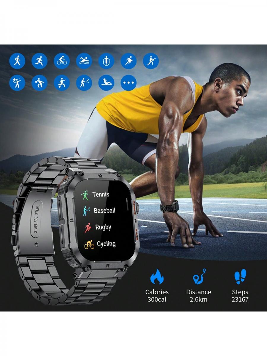 Smart Fitness Watch with Heart Rate Blood Pressure and Sleep Tracking