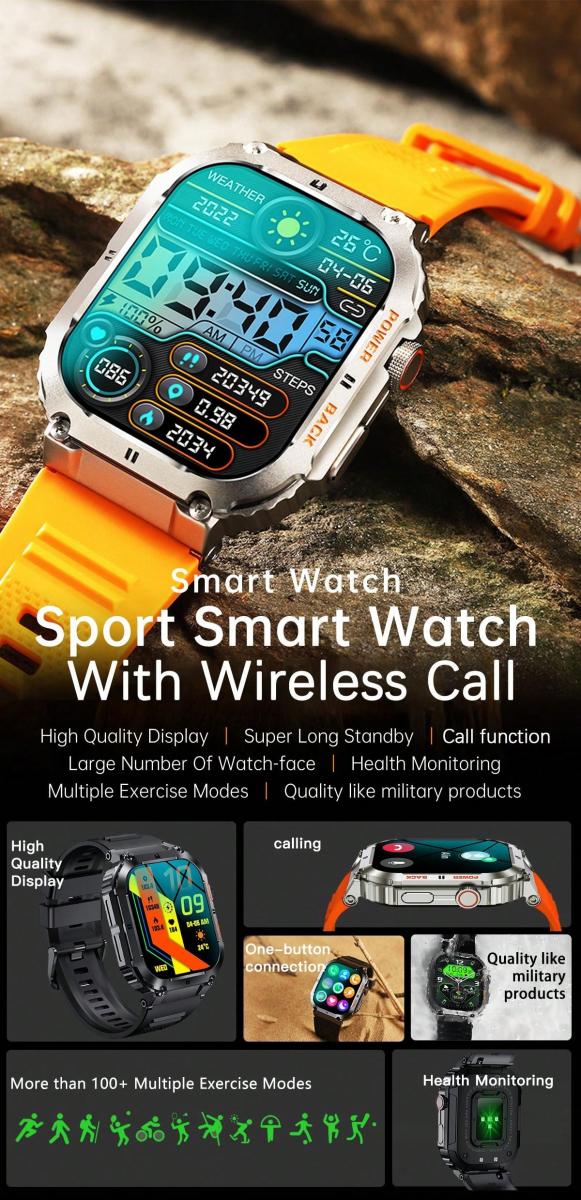 Smart Fitness Watch with Heart Rate Blood Pressure and Sleep Tracking