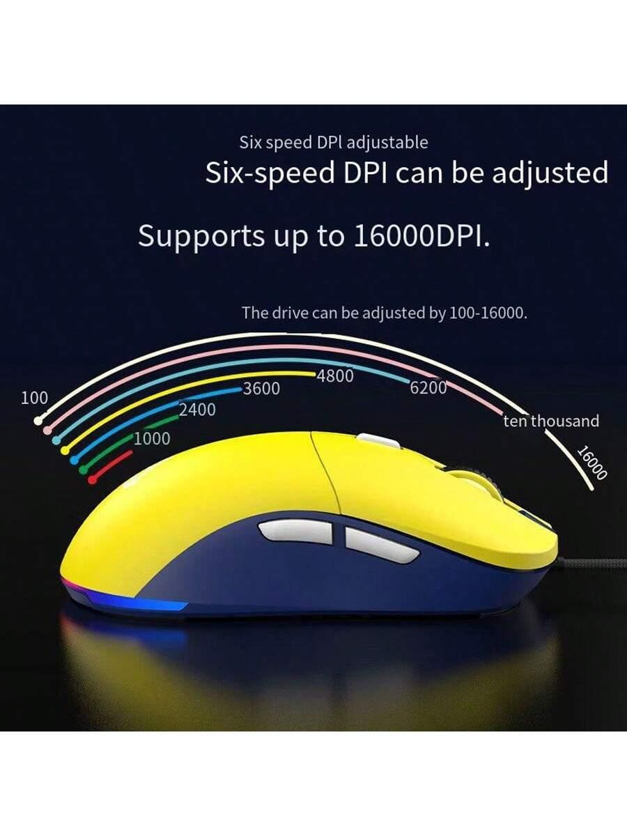 FirstBlood F15 Lightweight Wired Gaming Mouse with DIY RGB Back Cover