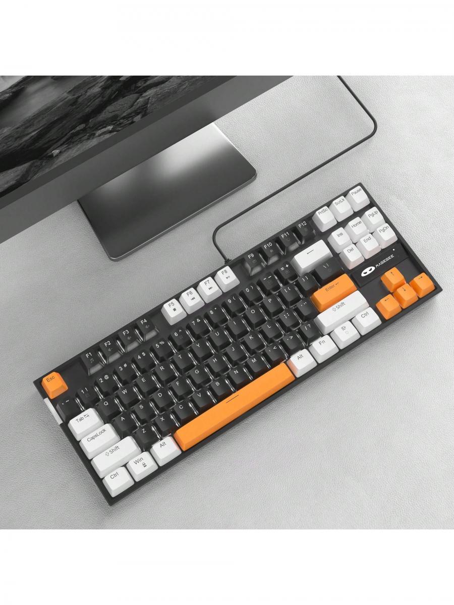 MageGee 75 Mechanical Gaming Keyboard Compact TKL Wired White Backlit