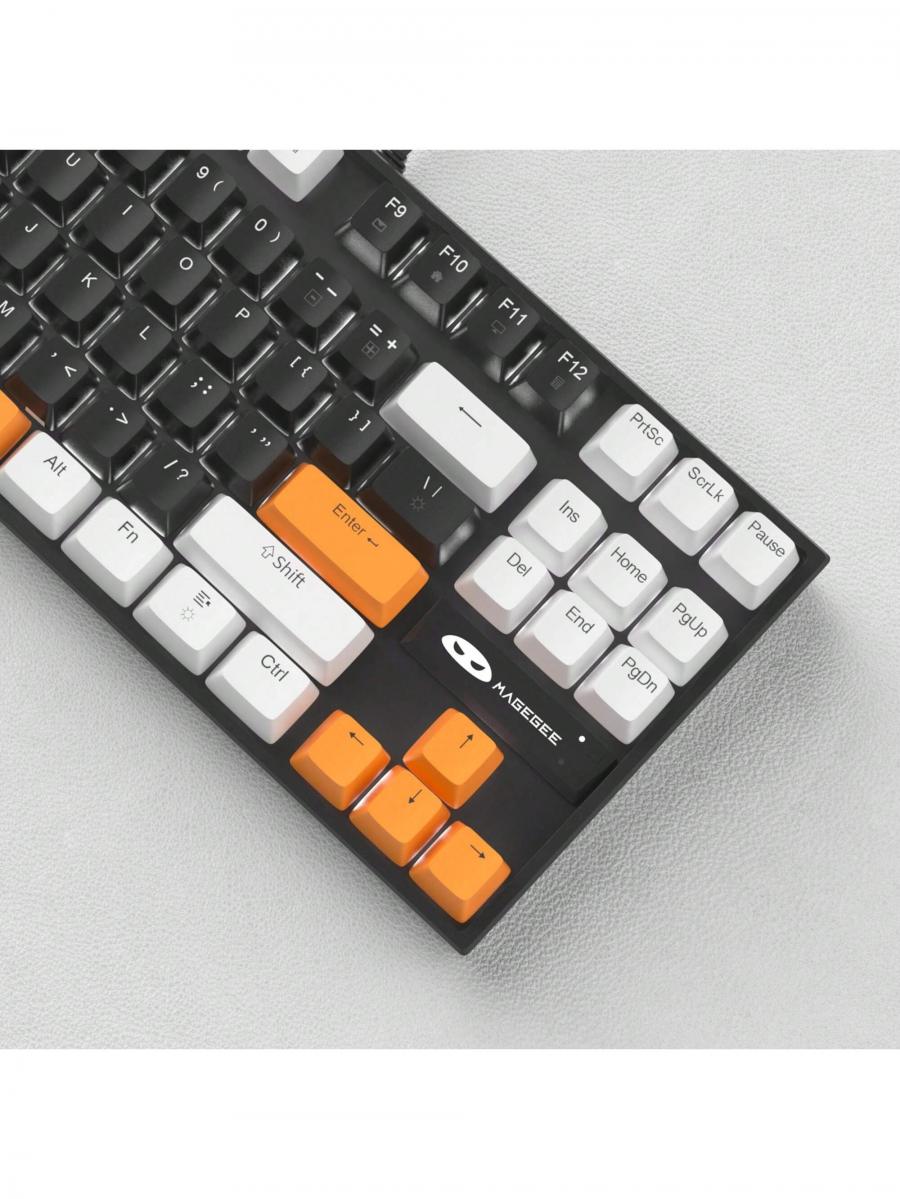 MageGee 75 Mechanical Gaming Keyboard Compact TKL Wired White Backlit