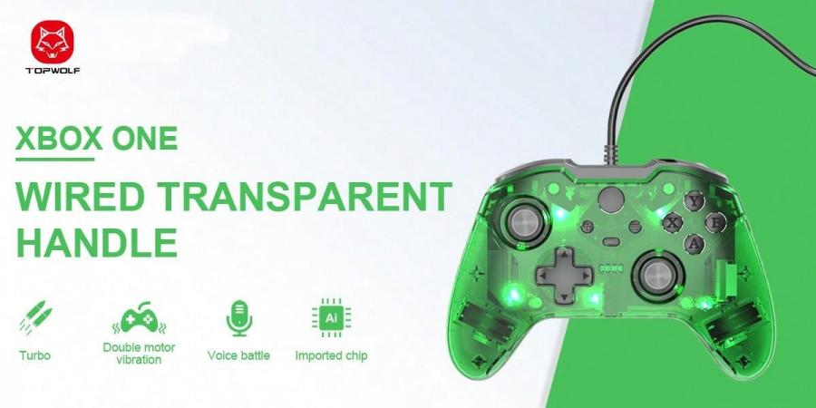 TOPWOLF Wired Controller for Xbox One Slim Series X PC Original Chip