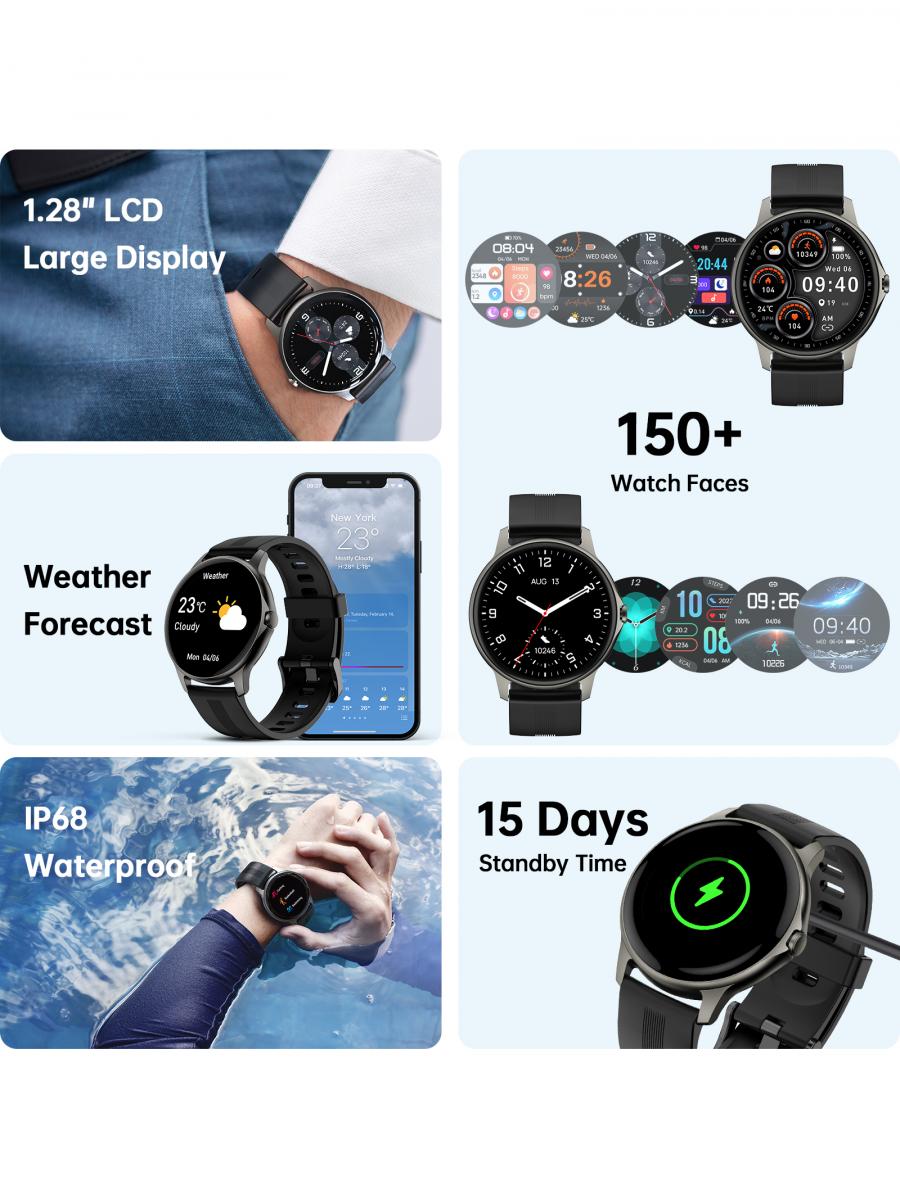 TENSKY Bluetooth Calling Smart Watch IP68 Fitness Tracker LW51
