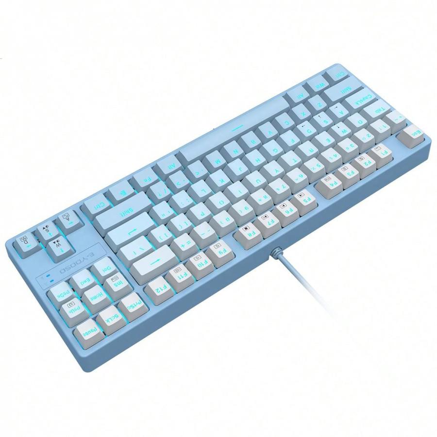 Blue White Ombre Backlit Mechanical Keyboard Red Switch 1pc