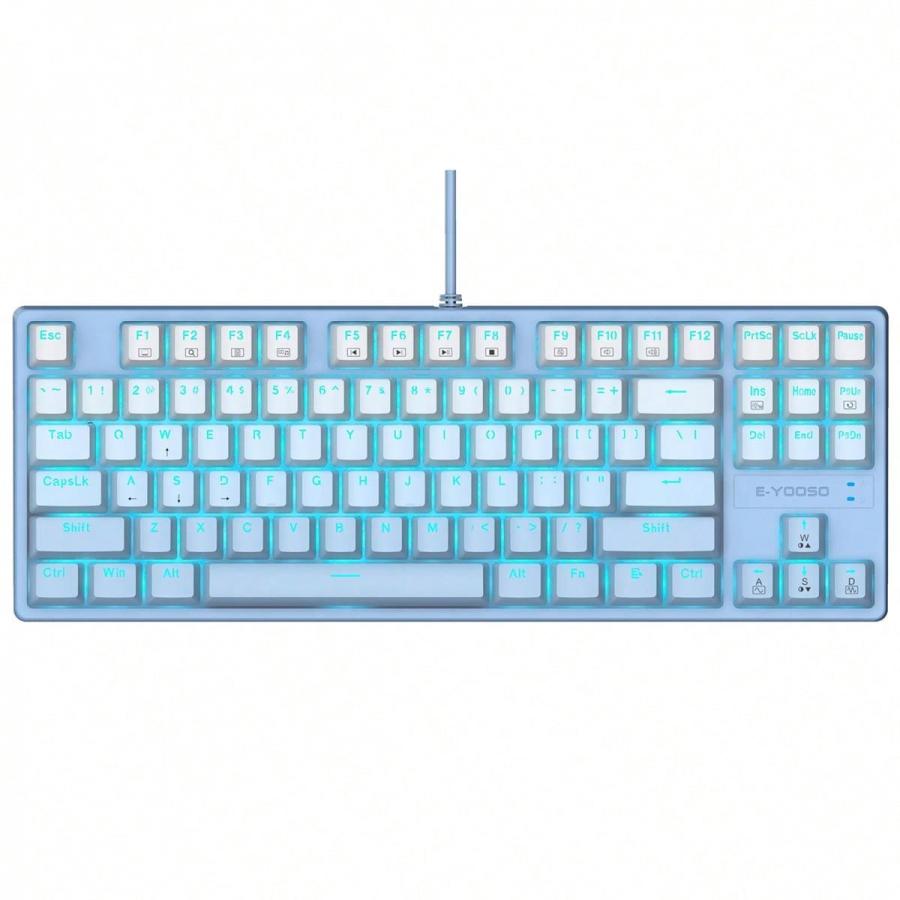 Blue White Ombre Backlit Mechanical Keyboard Red Switch 1pc