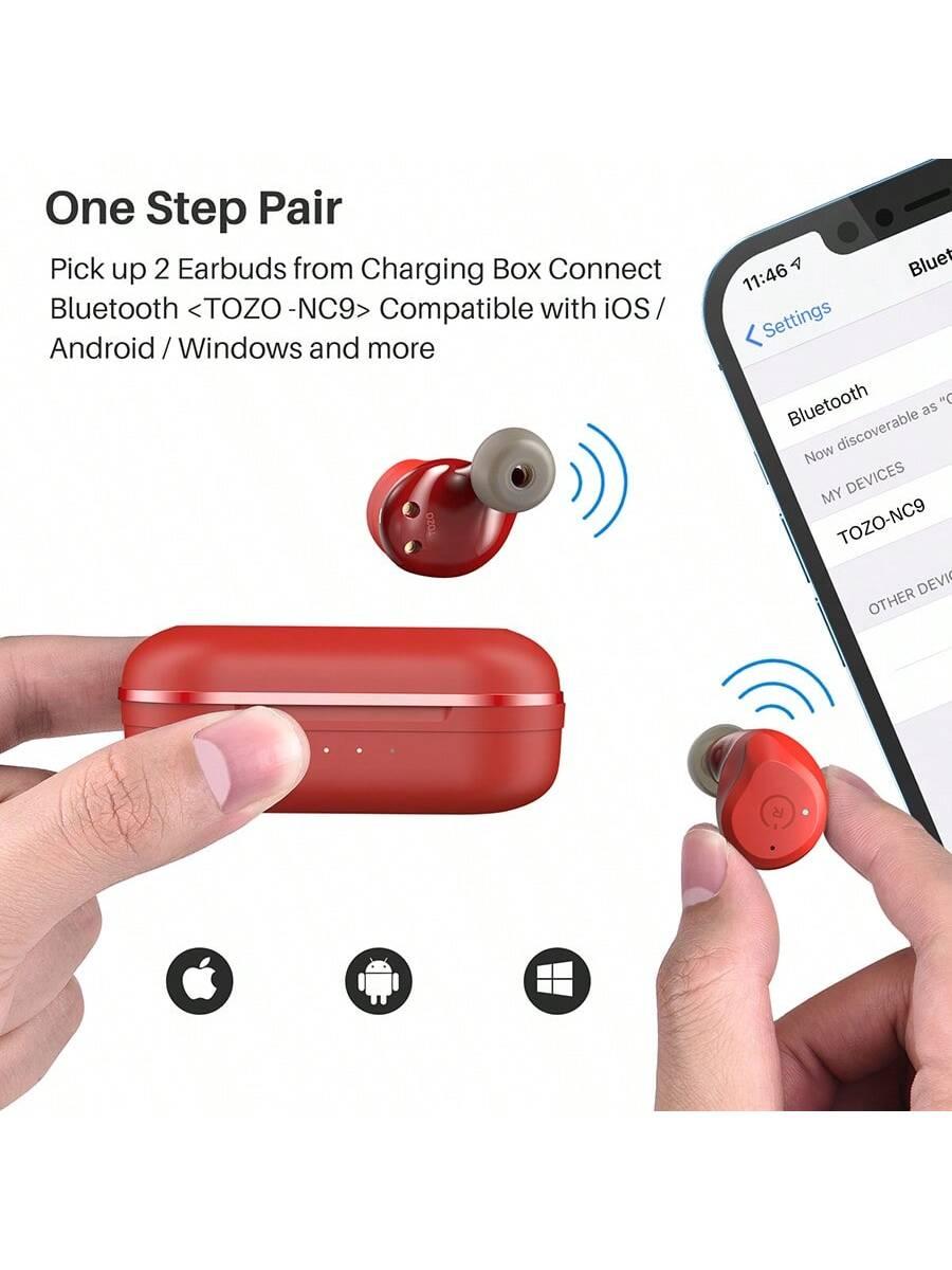 TOZO NC9 Hybrid Active Noise Cancelling Wireless Earbuds