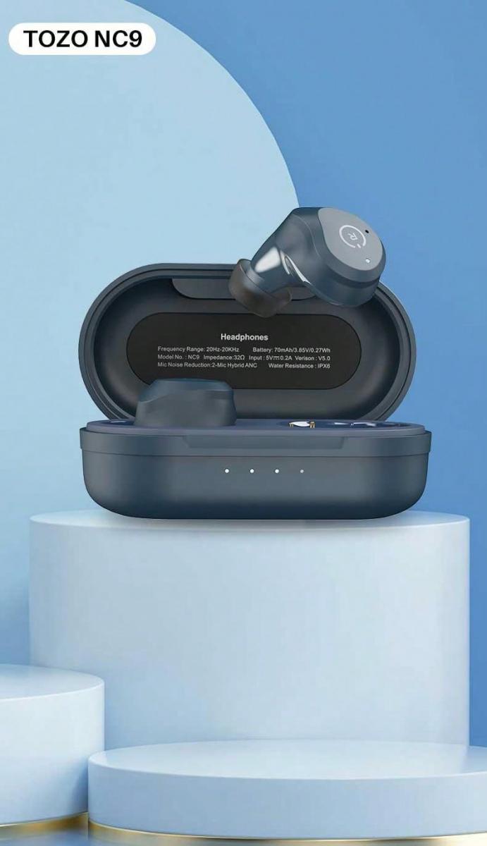 TOZO NC9 Hybrid Active Noise Cancelling Wireless Earbuds