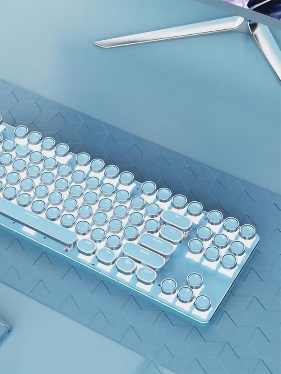 Blue ABS Ergonomic Computer Keyboard One Piece