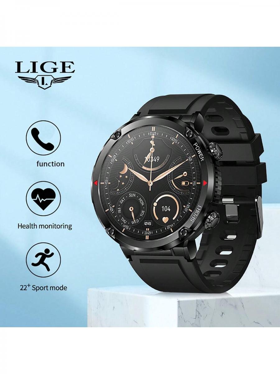 LIGE HD Screen Smart Watch Waterproof Voice Call Alarm Reminder