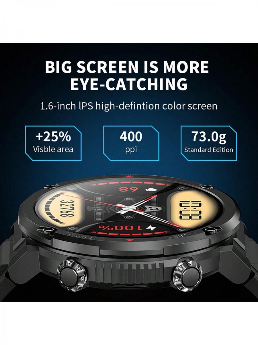LIGE HD Screen Smart Watch Waterproof Voice Call Alarm Reminder