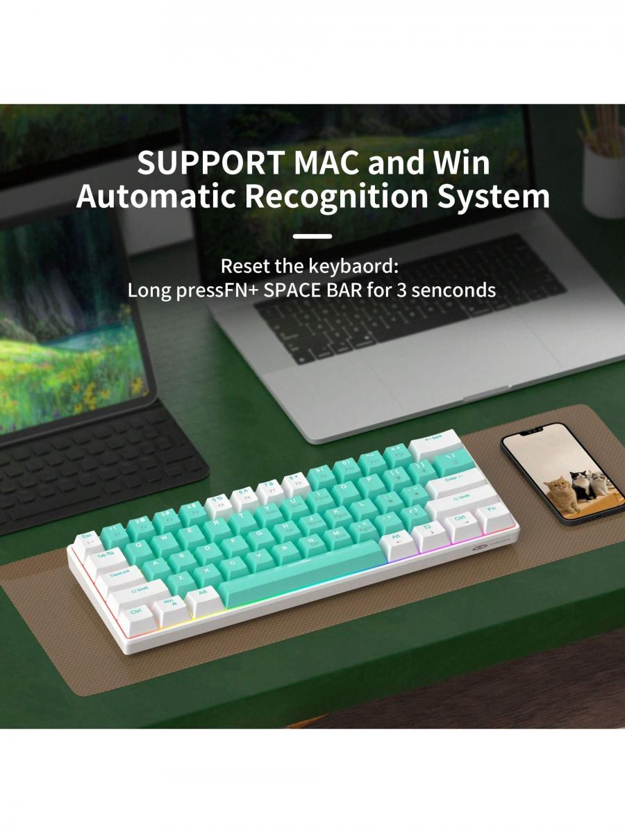 MageGee Star61 RGB Hot Swappable Mechanical Keyboard Type C Mini