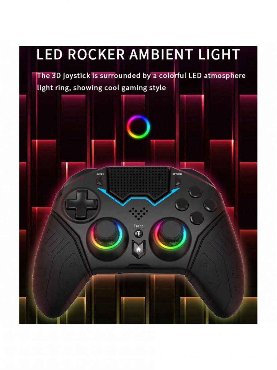 Universal Wireless Game Controller with RGB and Silicone Grips