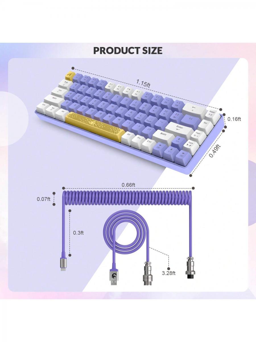 Ziyou Lang Rk T8 Wired 65 Mechanical Gaming Keyboard RGB Backlit TKL