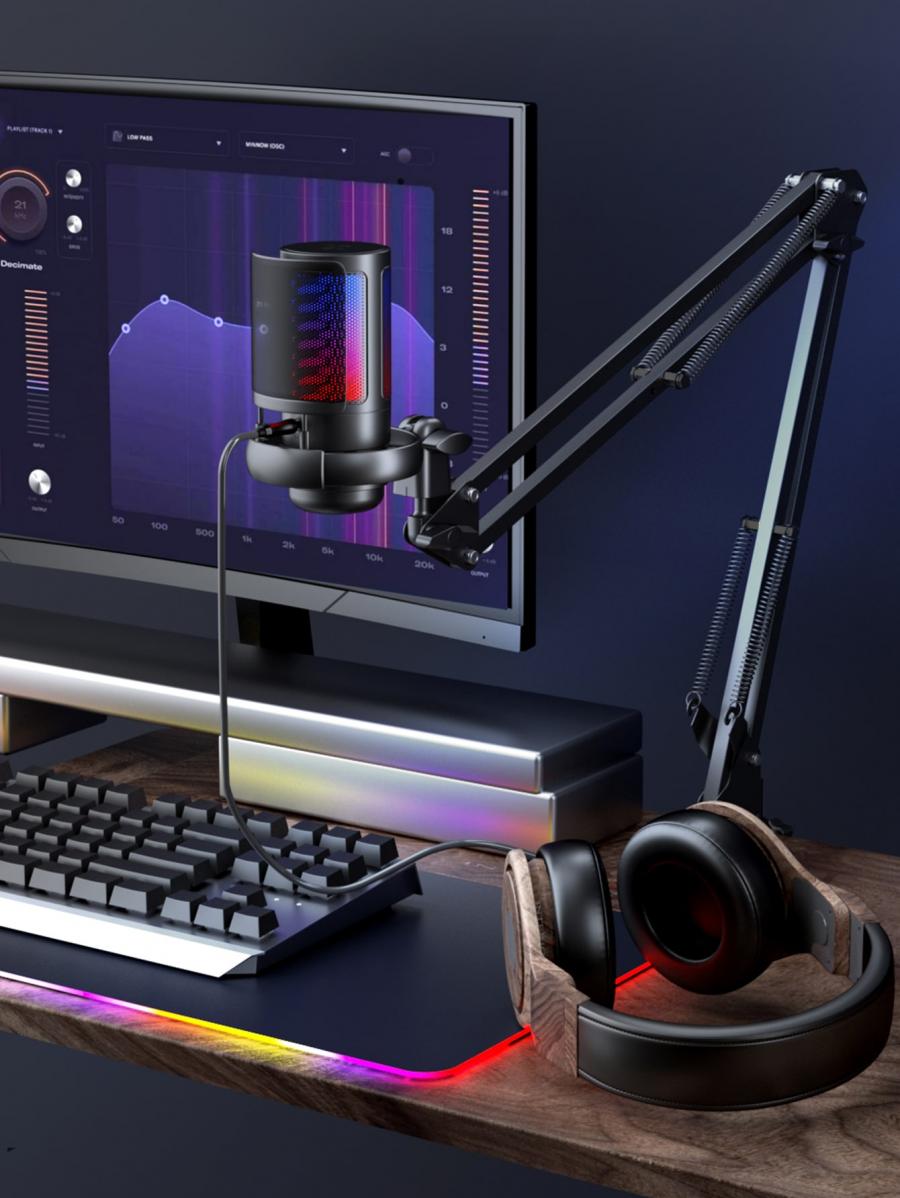 RGB USB-консольный микрофон для игр, видеоконференций и пения