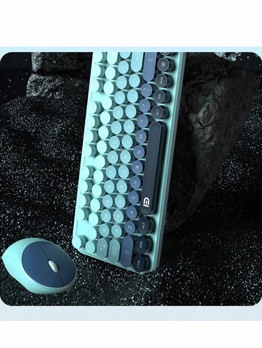 Fude EK8870 Wireless Keyboard Mouse Set Retro Mixed Color 104 Keys