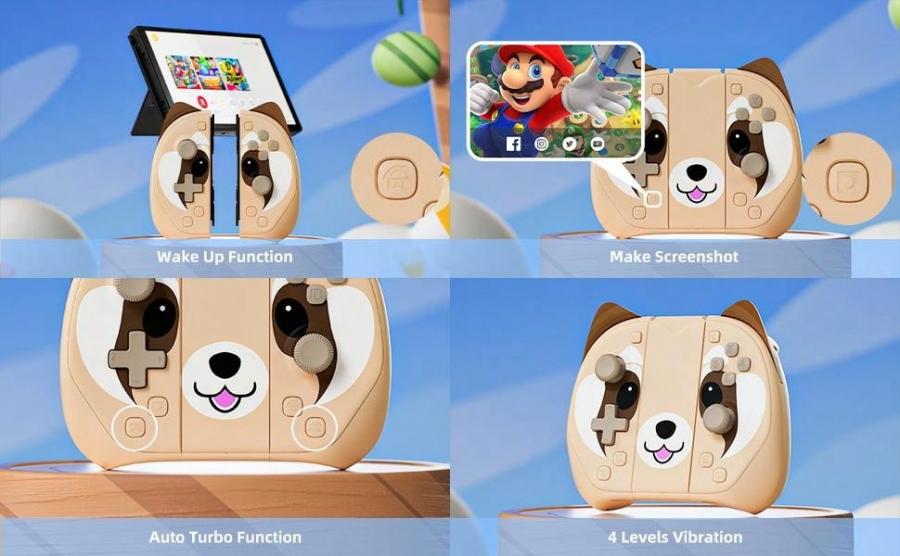 Joypad Controller Brown Bear Wireless For Switch OLED Lite