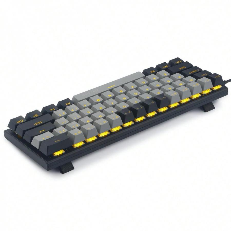 Black Grey Split Design Red Switch Backlit Mechanical Keyboard
