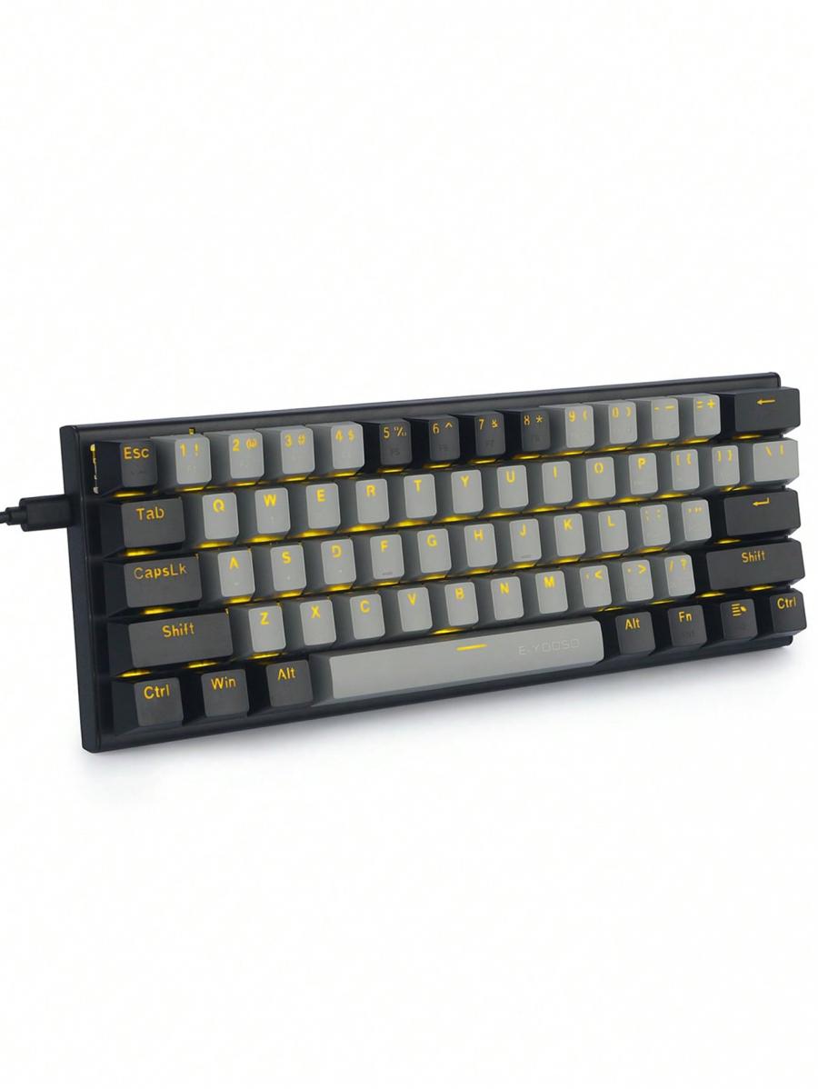 Black Grey Split Design Red Switch Backlit Mechanical Keyboard