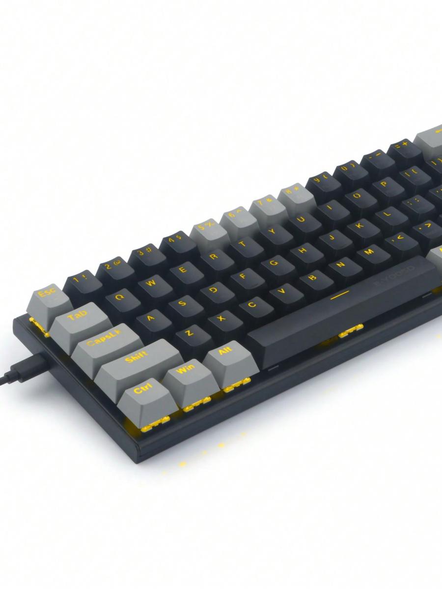 Black Grey Split Design Red Switch Backlit Mechanical Keyboard