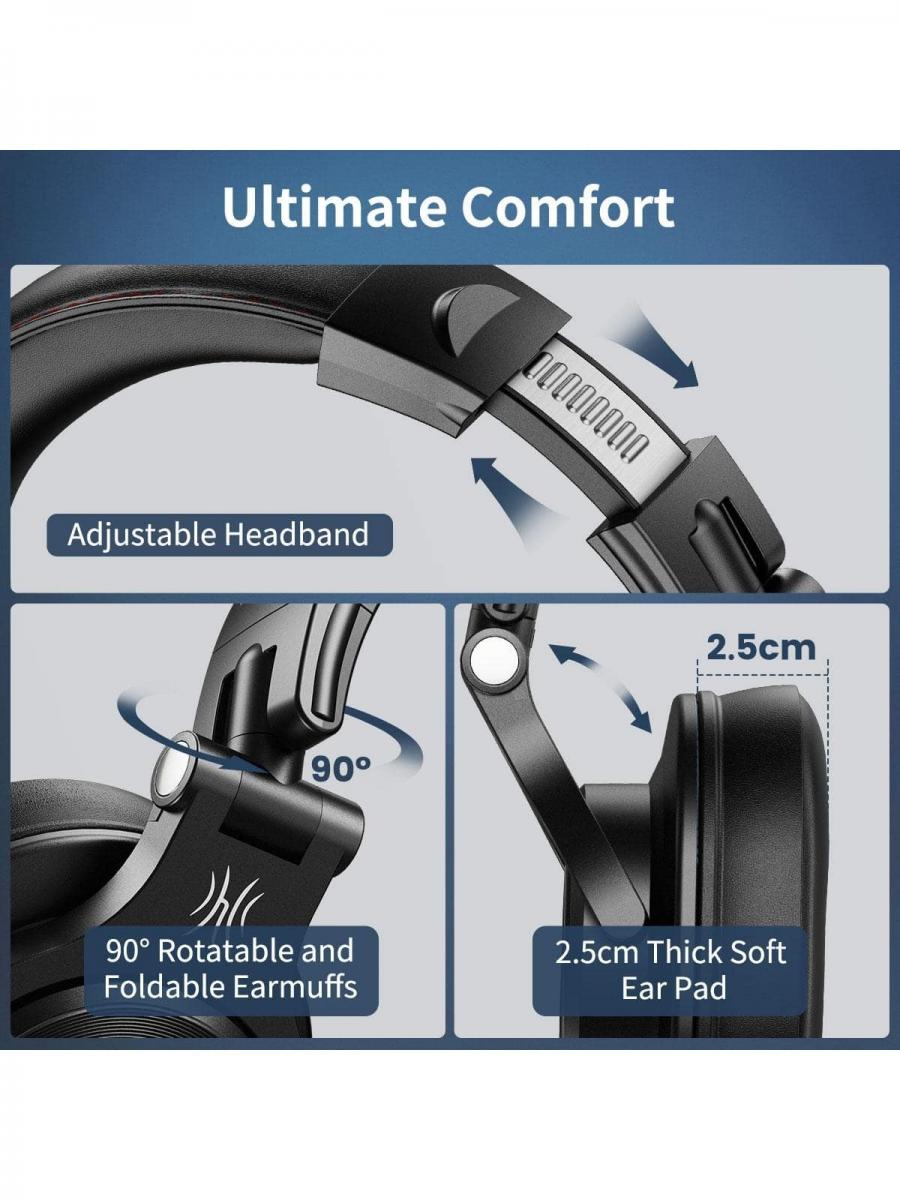OneOdio A71 Over Ear Wired Headphones Black