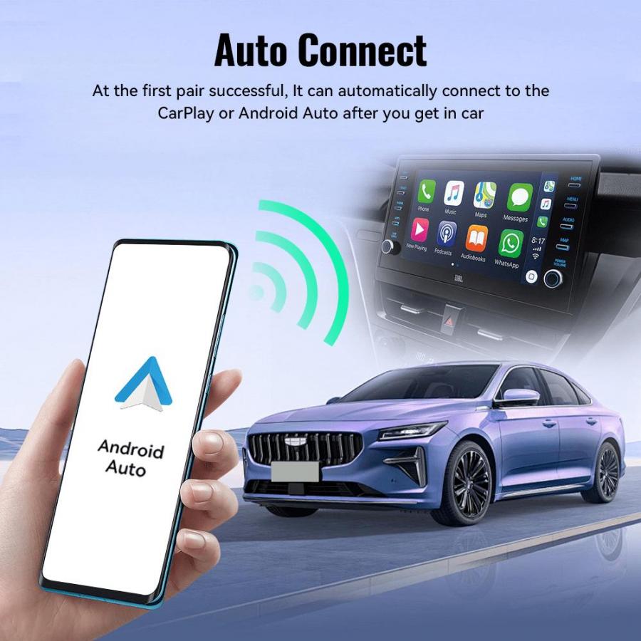 2in1 Wireless CarPlay and Android Auto Dongle for Most Cars