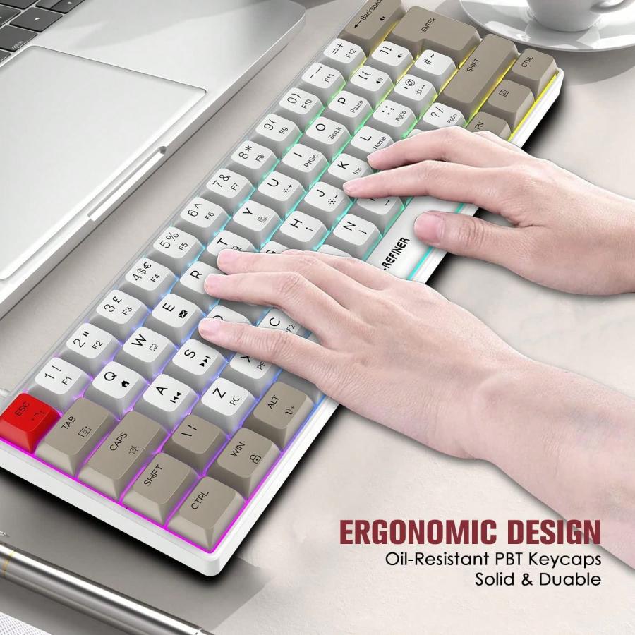 RGB Compact Mechanical Gaming Keyboard Blue Switches 62 Key PBT