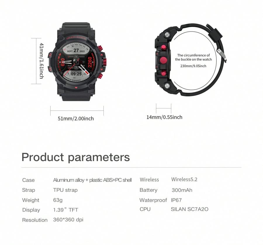 LIGE Smart Watch GPS Health Tracker Voice Call Waterproof Fitness Monitor