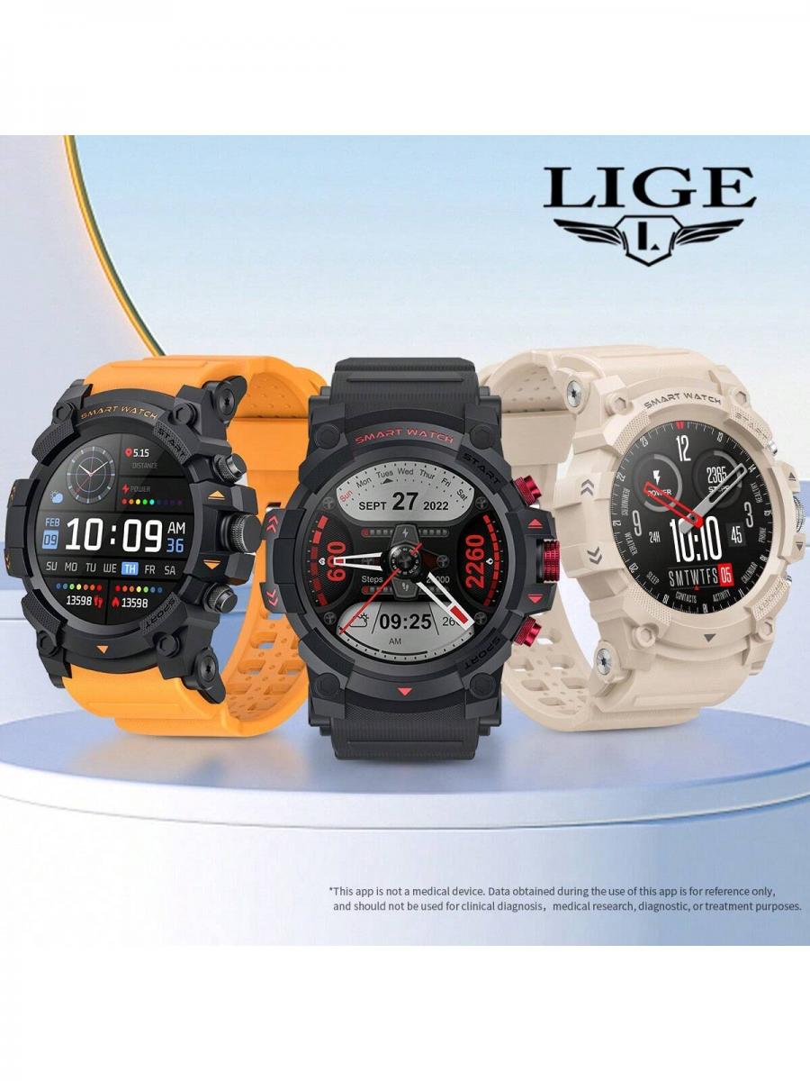 LIGE Smart Watch GPS Health Tracker Voice Call Waterproof Fitness Monitor
