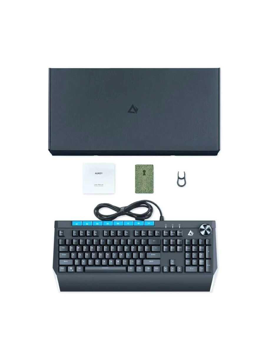 AUKEY KM G17 Mechanical Keyboard Blue Switches 104 Keys Volume Control