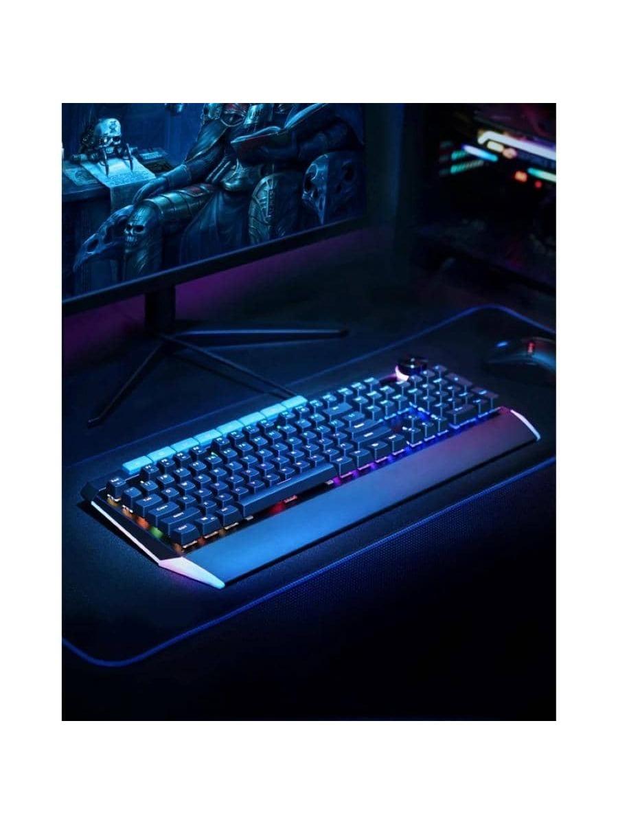 AUKEY KM G17 Mechanical Keyboard Blue Switches 104 Keys Volume Control