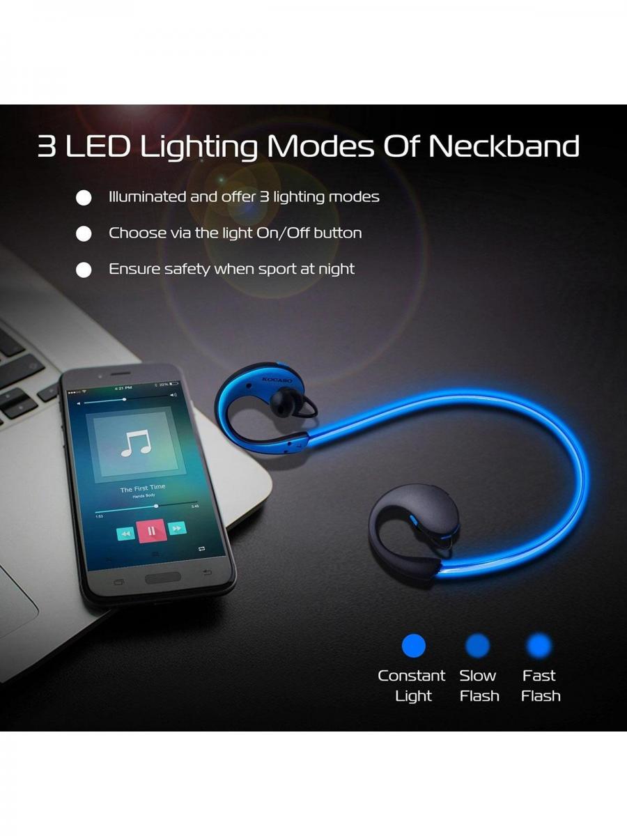Wireless Sports Neckband Earphones HD Stereo Sweatproof Headsets