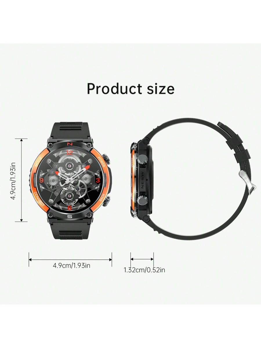 Outdoor Sports Smart Watch for Men Bluetooth Call Compass Heart Rate Monitor