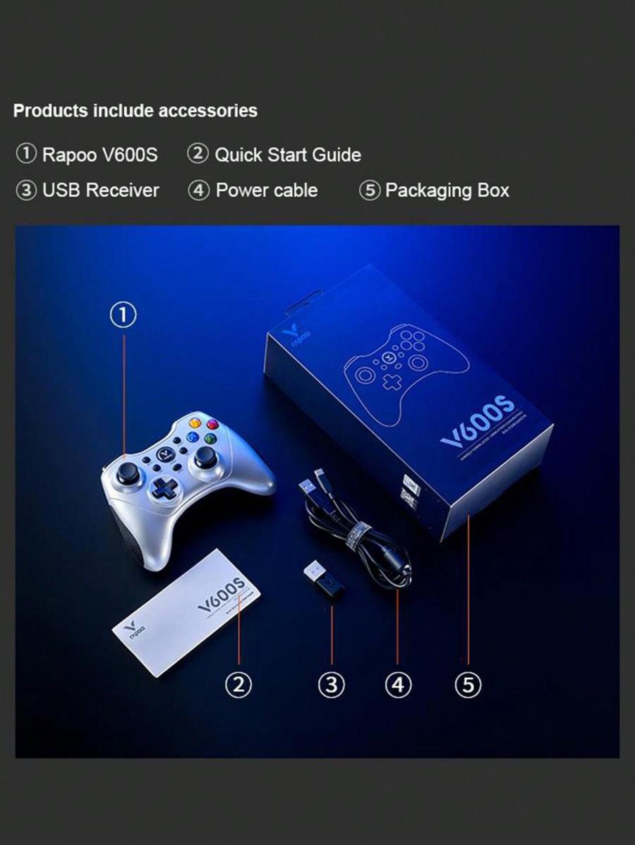 Rapoo V600S Wireless Wired Game Controller Dual Vibration Ergonomic