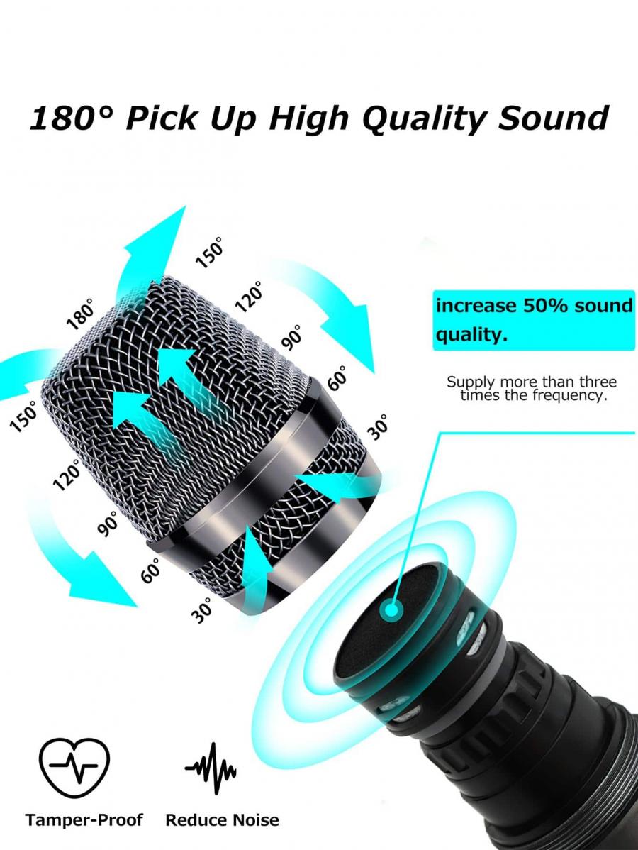 JYX Wireless Handheld Dynamic Microphone UHF Rechargeable System