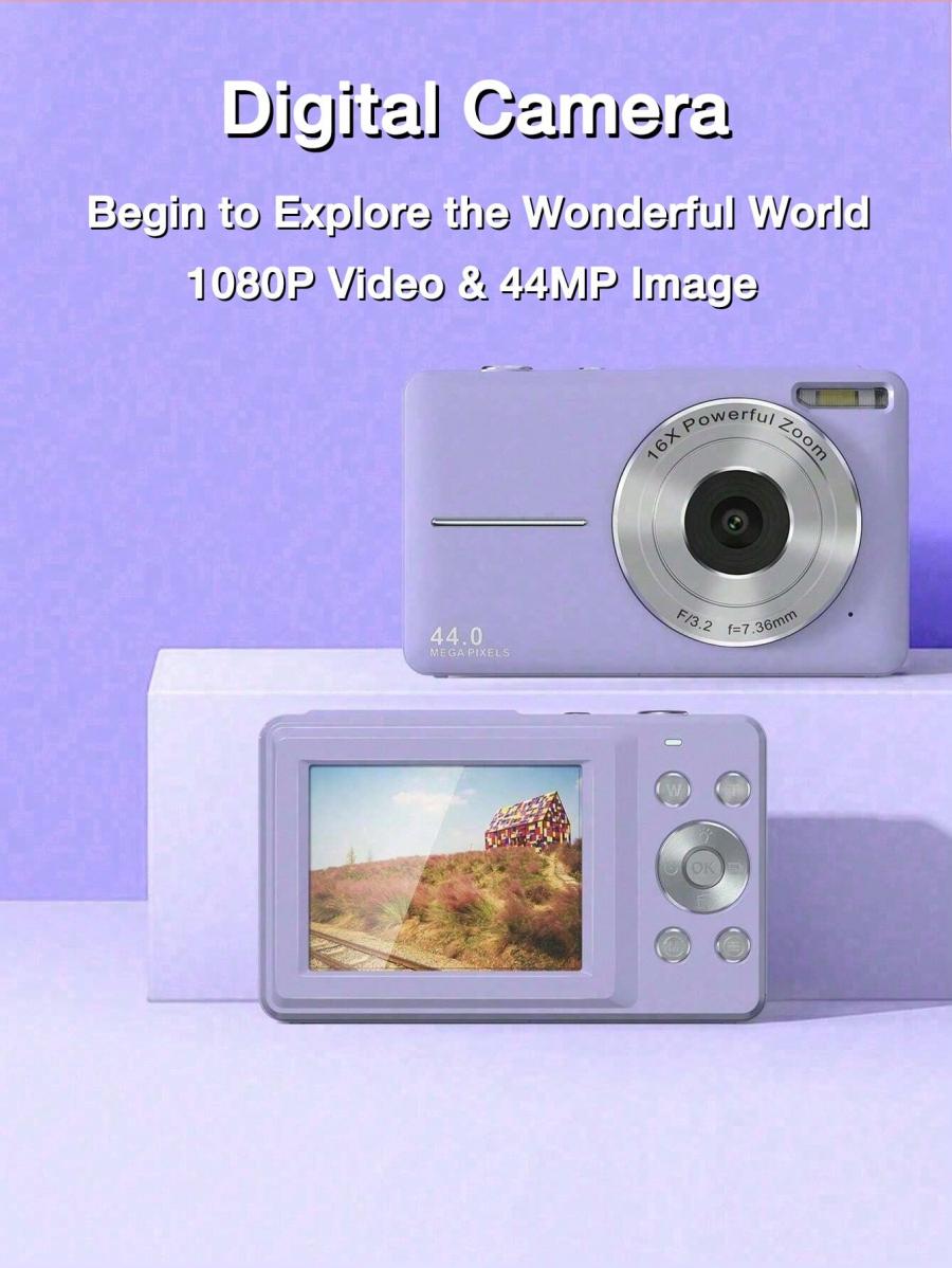 44MP 1080P FHD Digital Camera with 16X Zoom for Vlogging and Photography